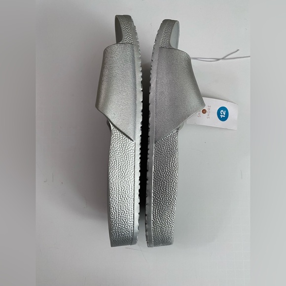Shade & Shore Women Megan EVA Single Band Slide Sandals Shade & Shore Silver 12 - Picture 7 of 9
